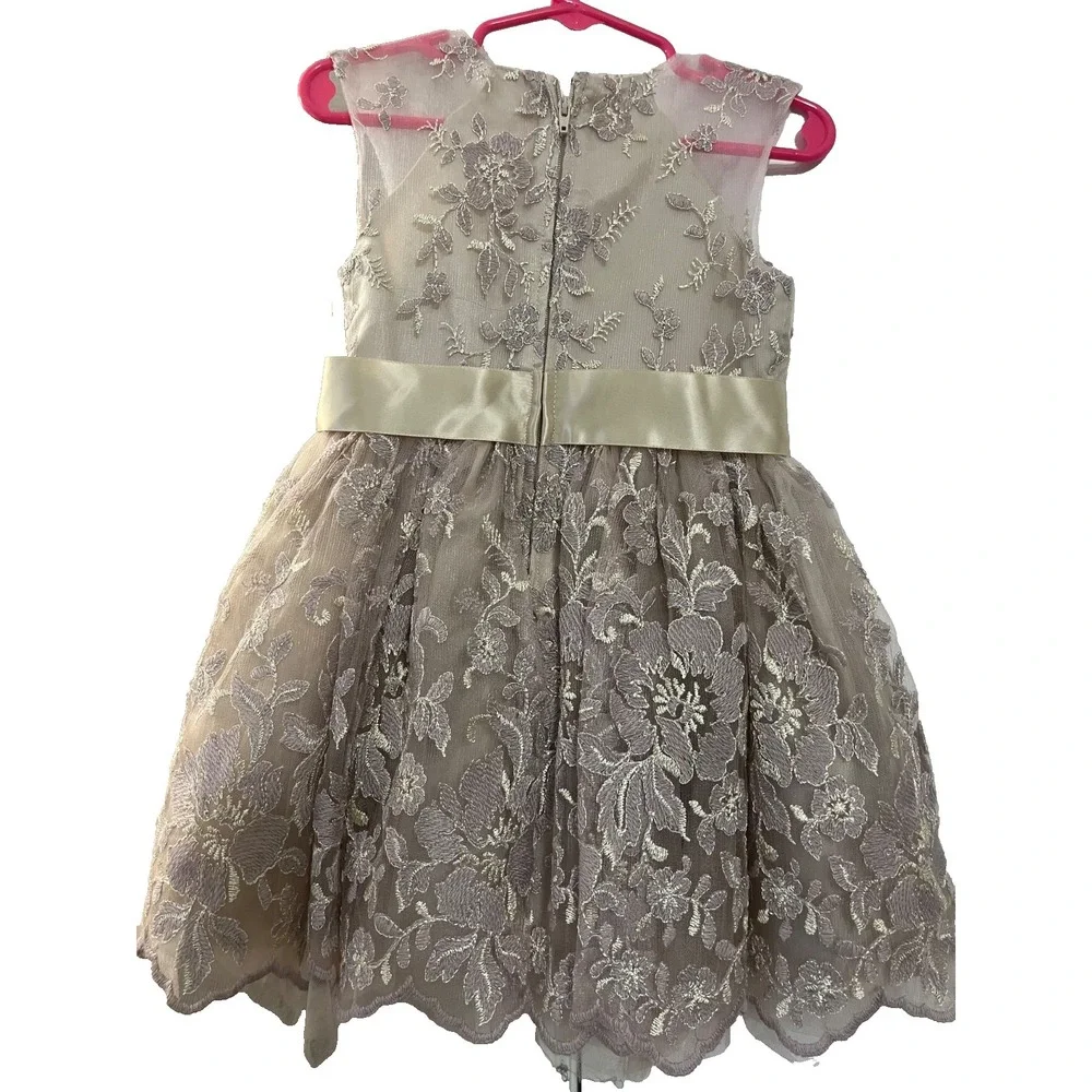 Bonnie Jean beige dress for little girl size 3T /‎ formal dress